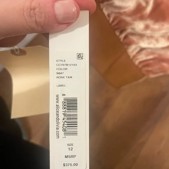 Alice + Olivia Velvet Wide-Leg Pants in Peach BRAND NEW WITH TAGS - Picture 3 of 10